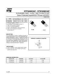 Datasheet STP20NK50Z manufacturer STMicroelectronics